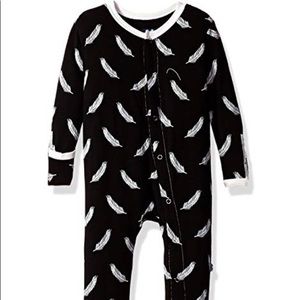Kickee Pants Midnight Falling Feather Footies